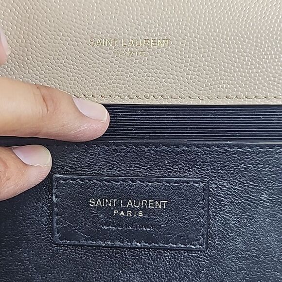 YSL Yves Saint Laurent Envelope Crossbody Bag Beige Tan - Picture 11 of 16